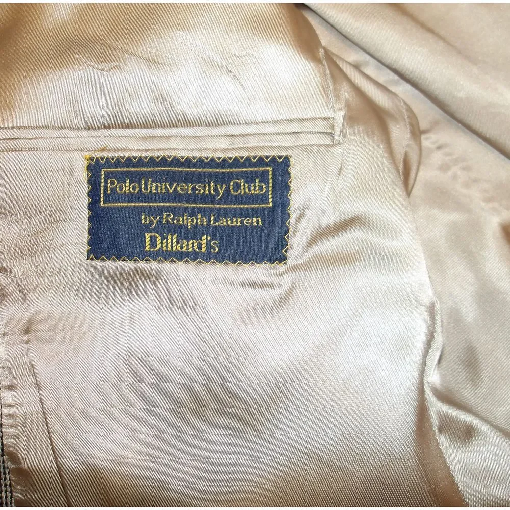 Vintage Polo University Club by Ralph Lauren Grey Wool Herringbone‎ Blazer